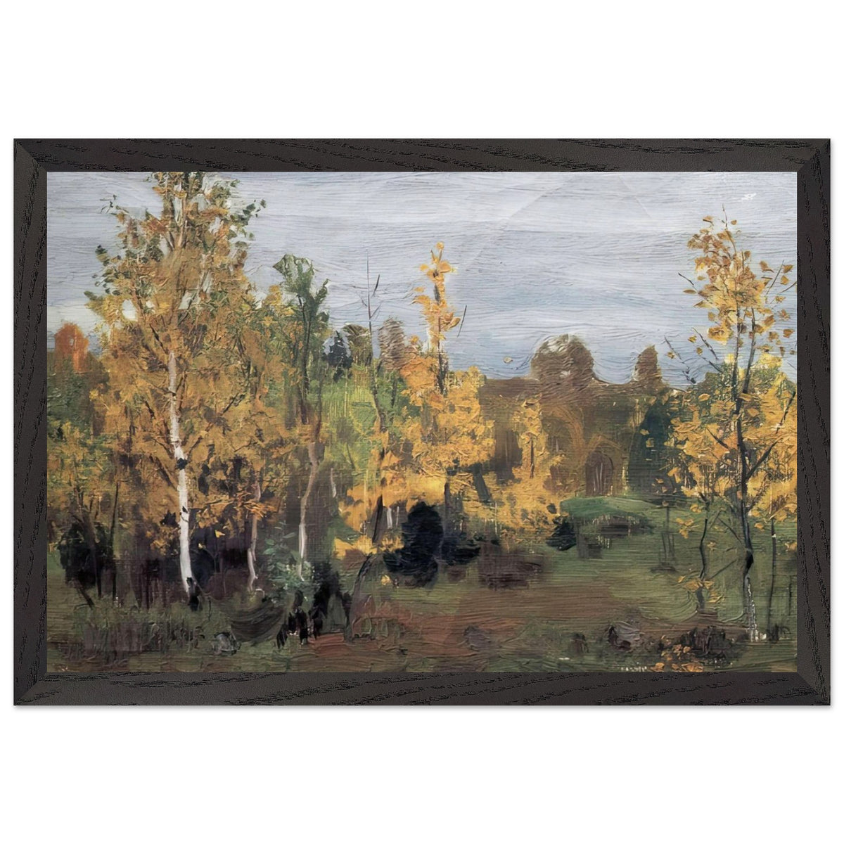 Autumn Landscape. Golden Birches by Arkady Rylov, framed poster, view 2