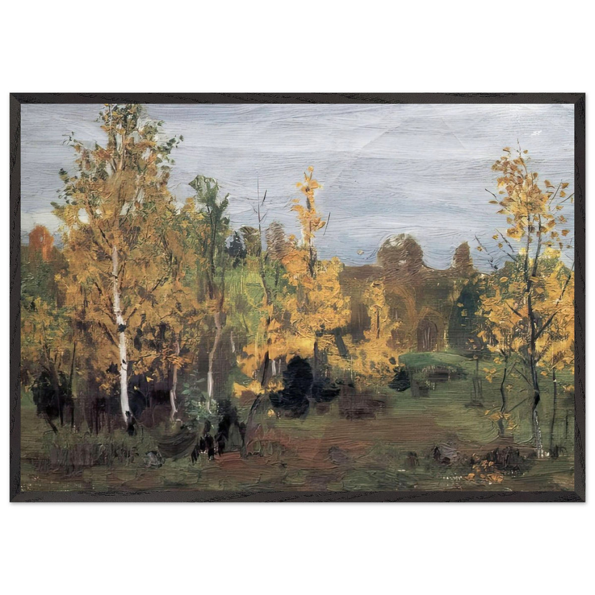 Autumn Landscape. Golden Birches by Arkady Rylov, framed poster, view 3