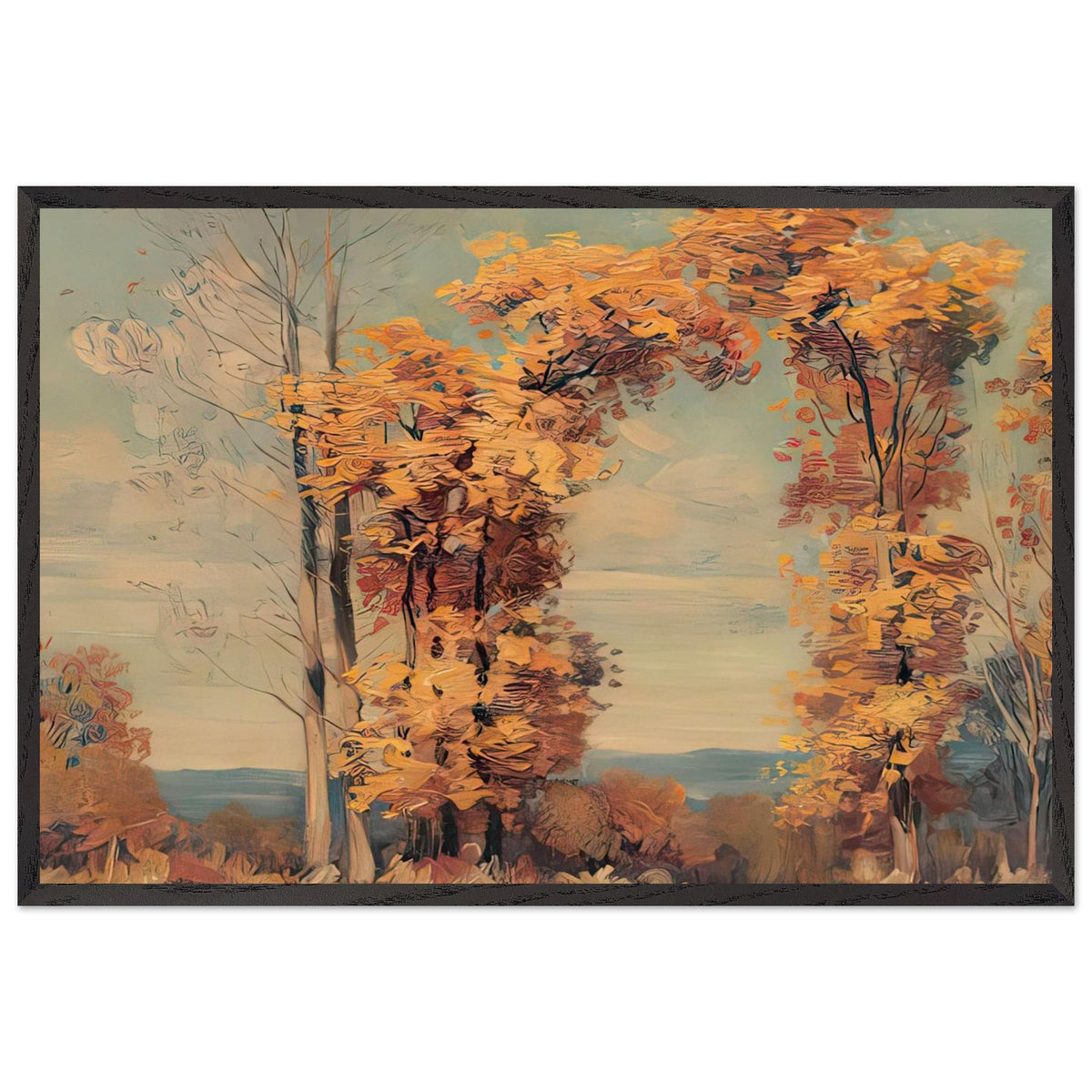 Autumn Landscape by Stefan Popescu, framed poster