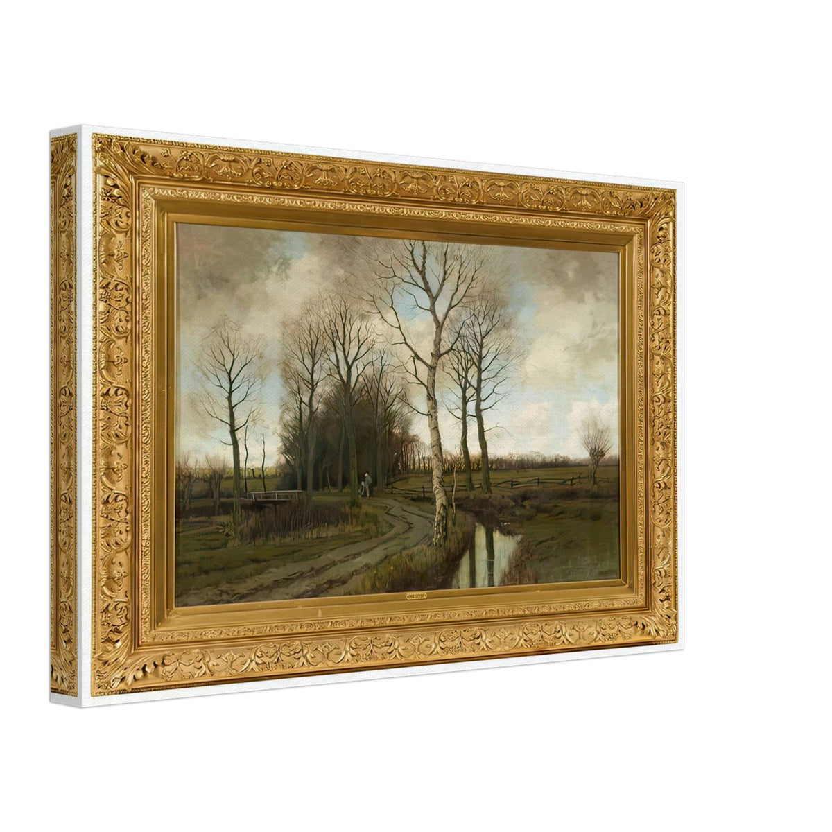 Autumn Landscape with a Stream by Arnold Marc Gorter, canvas, view 2