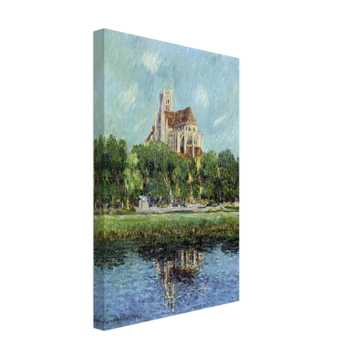 Auxerre Cathedral by Gustave Loiseau, canvas, view 2