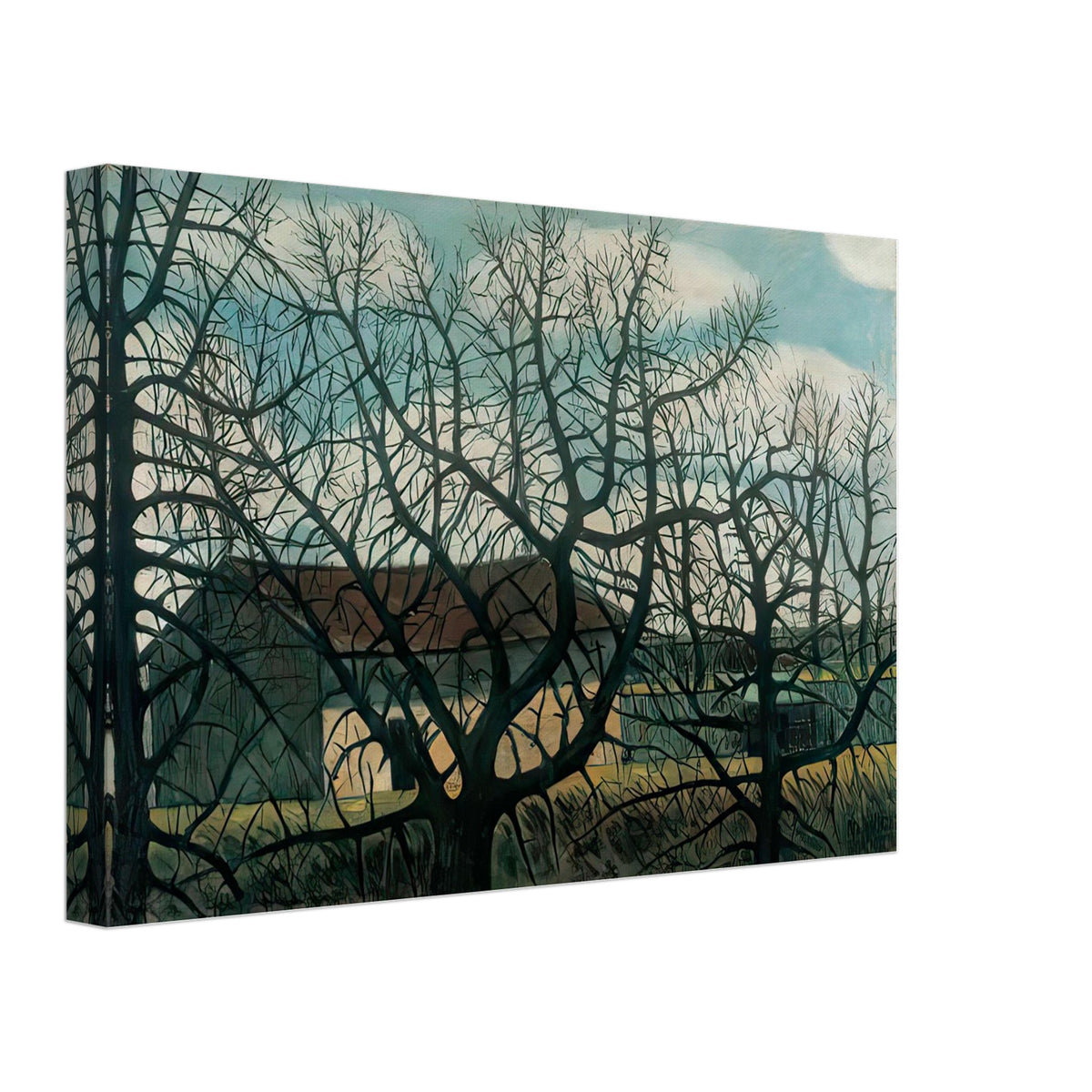 Bald Trees with Houses by Istvan Nagy, canvas, view 2