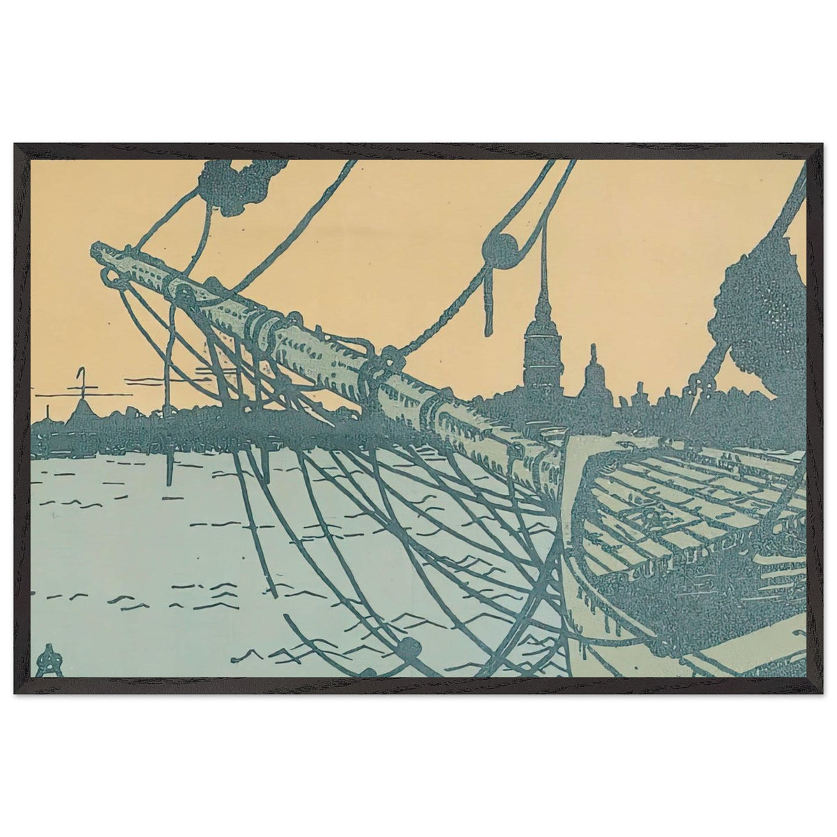 Barge by Anna Ostroumova-Lebedeva, framed poster