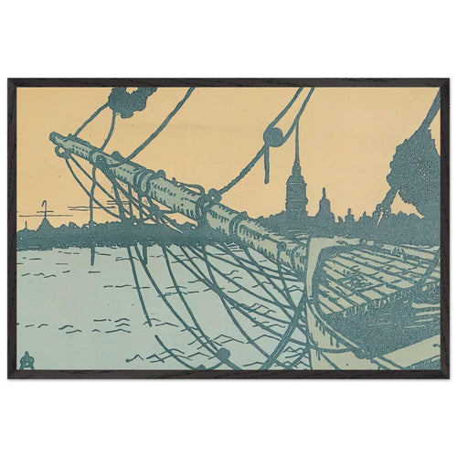 Barge by Anna Ostroumova-Lebedeva, framed poster