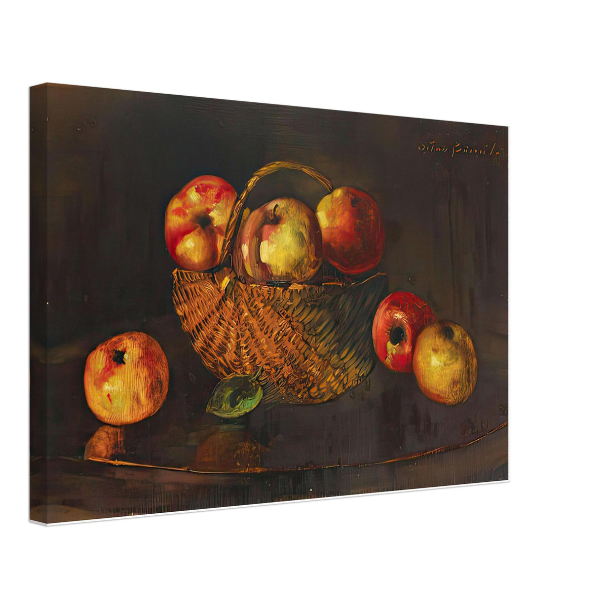 Basket with Apples by Octav Bancila, canvas