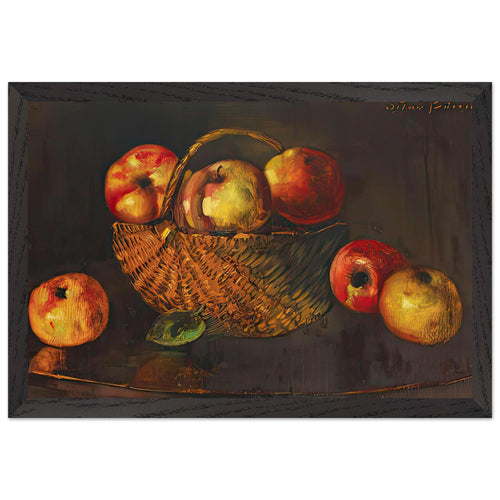 Basket with Apples by Octav Bancila, framed poster, view 2