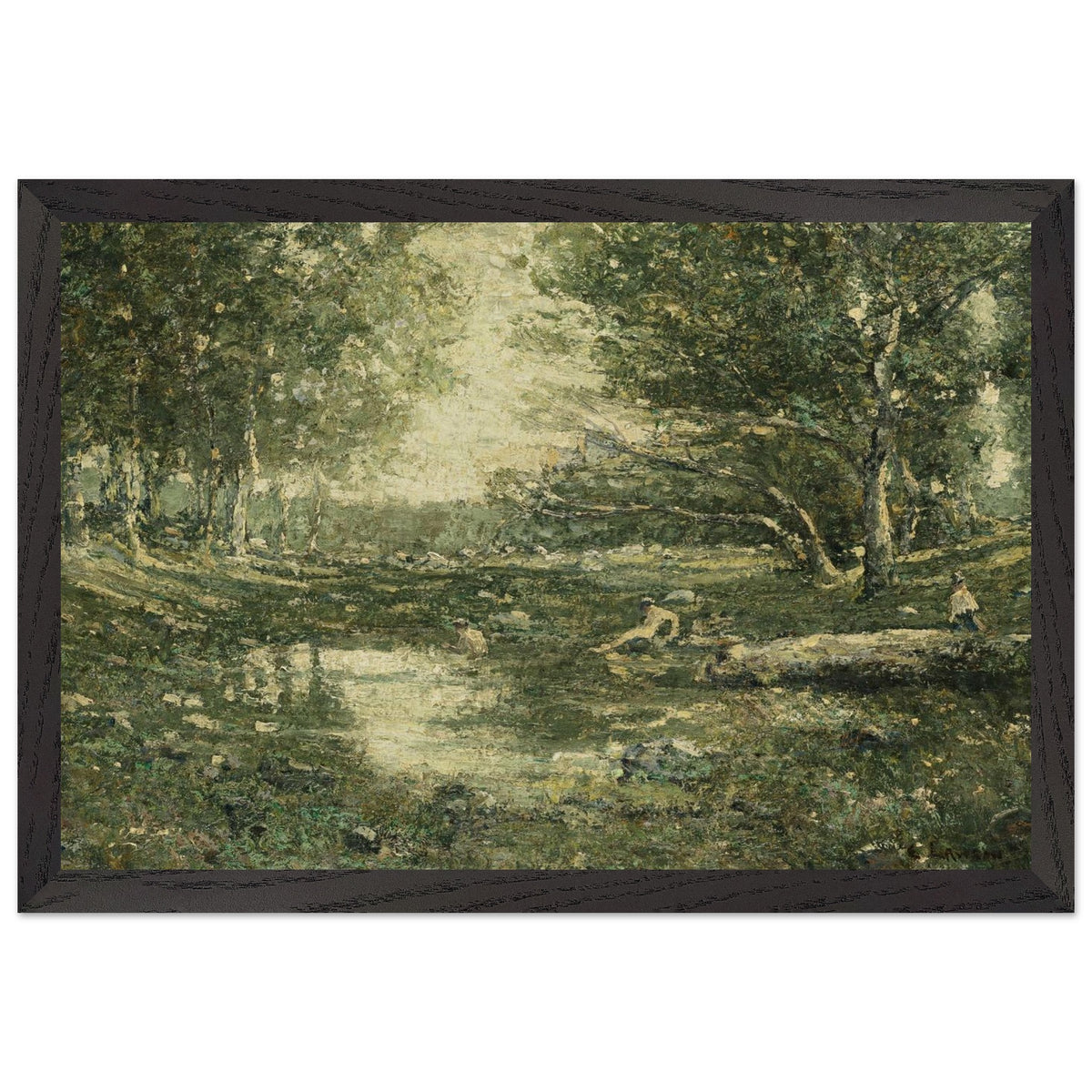 Bathers, Woodland by Ernest Lawson, framed poster, view 2