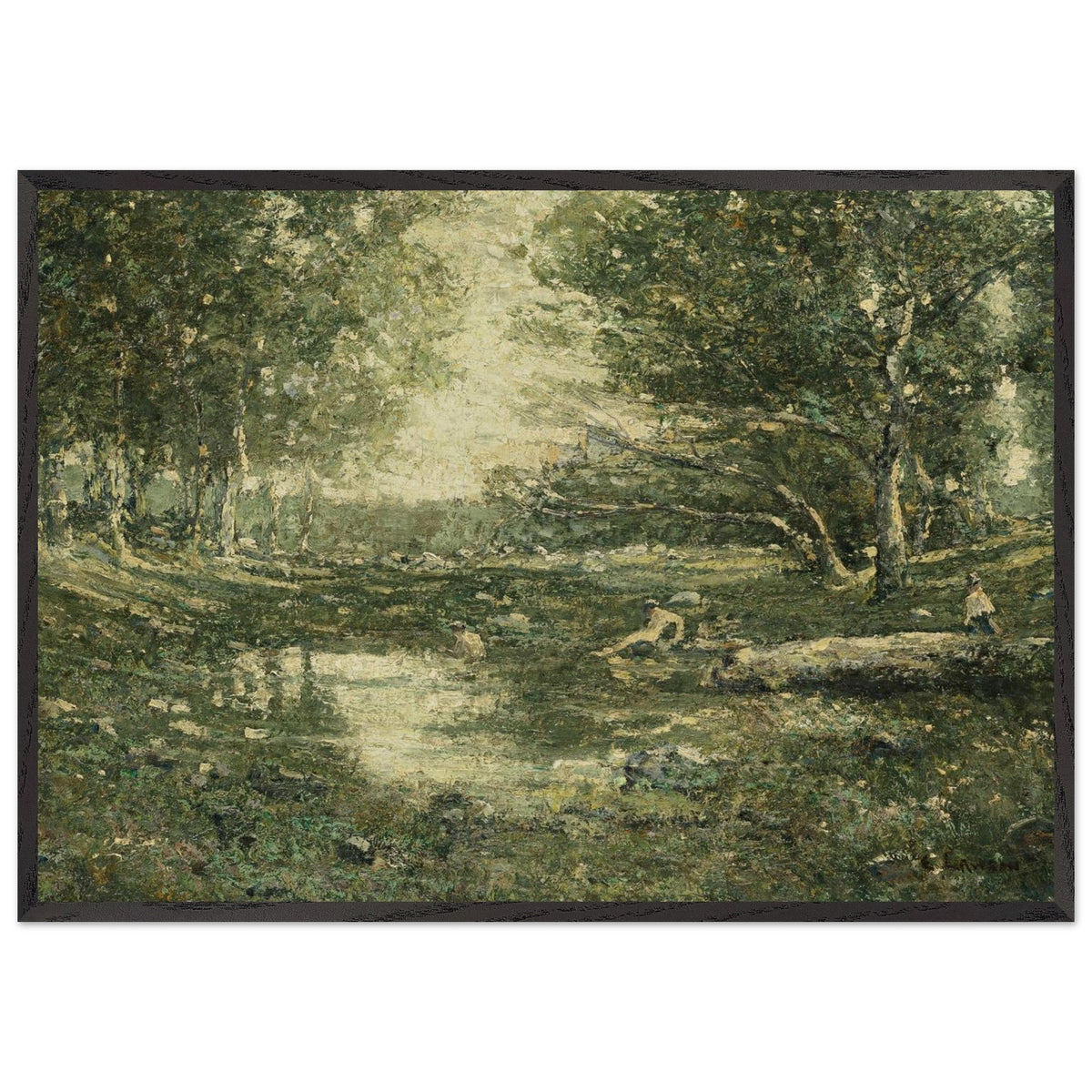 Bathers, Woodland by Ernest Lawson, framed poster, view 3