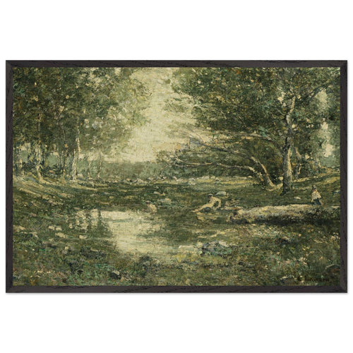 Bathers, Woodland by Ernest Lawson, framed poster
