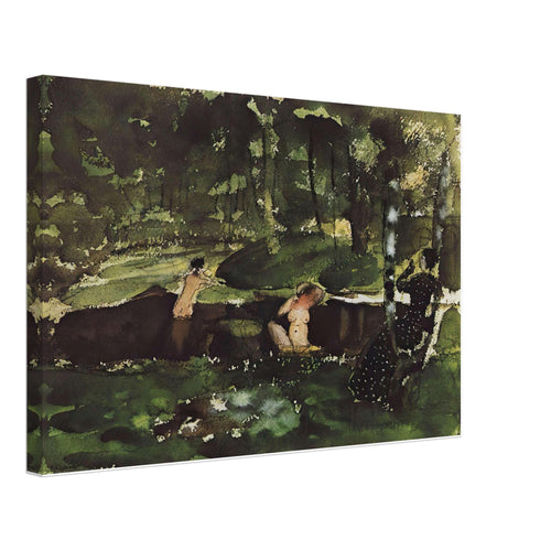 Bathing by Konstantin Somov, canvas