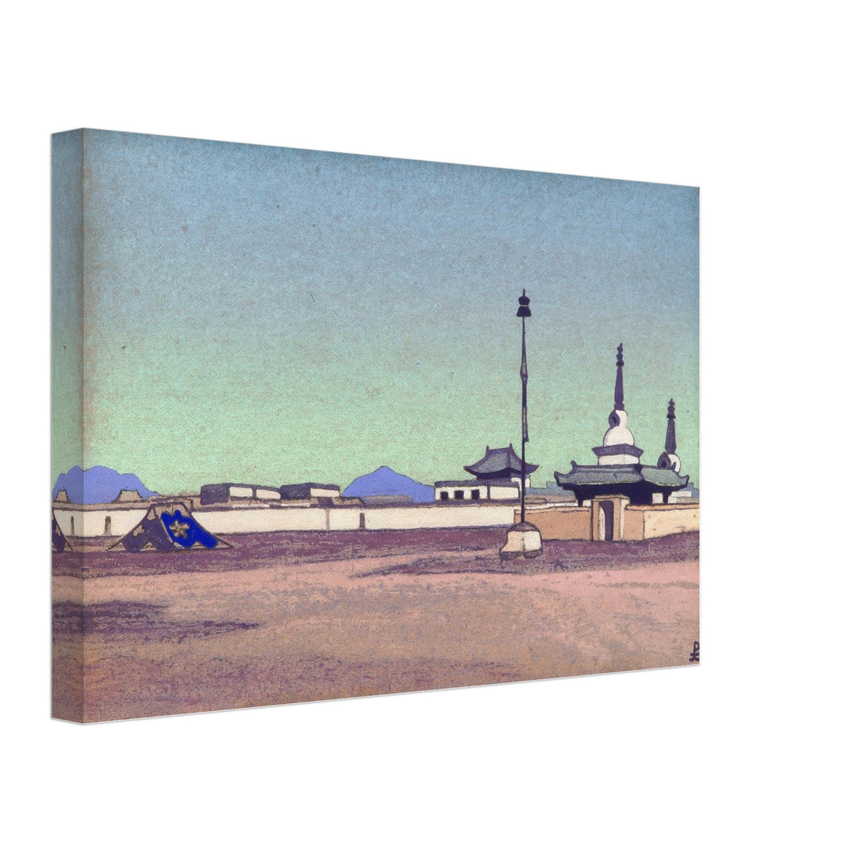 Batuhalka, the Capital of Inner Mongolia by Nicholas Roerich, canvas, view 2