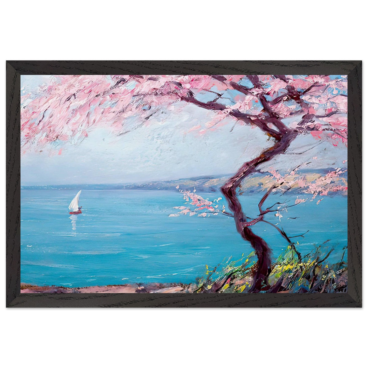 Biarritz Beach by Kimon Loghi, framed poster, view 2