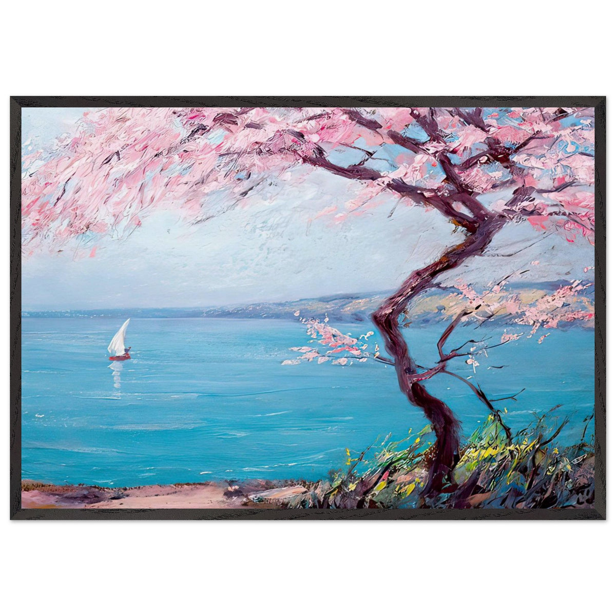 Biarritz Beach by Kimon Loghi, framed poster, view 3