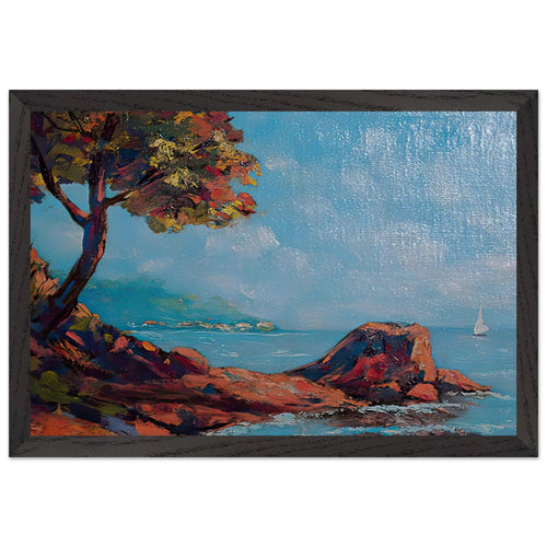 Biarritz Cliffs by Kimon Loghi, framed poster, view 2