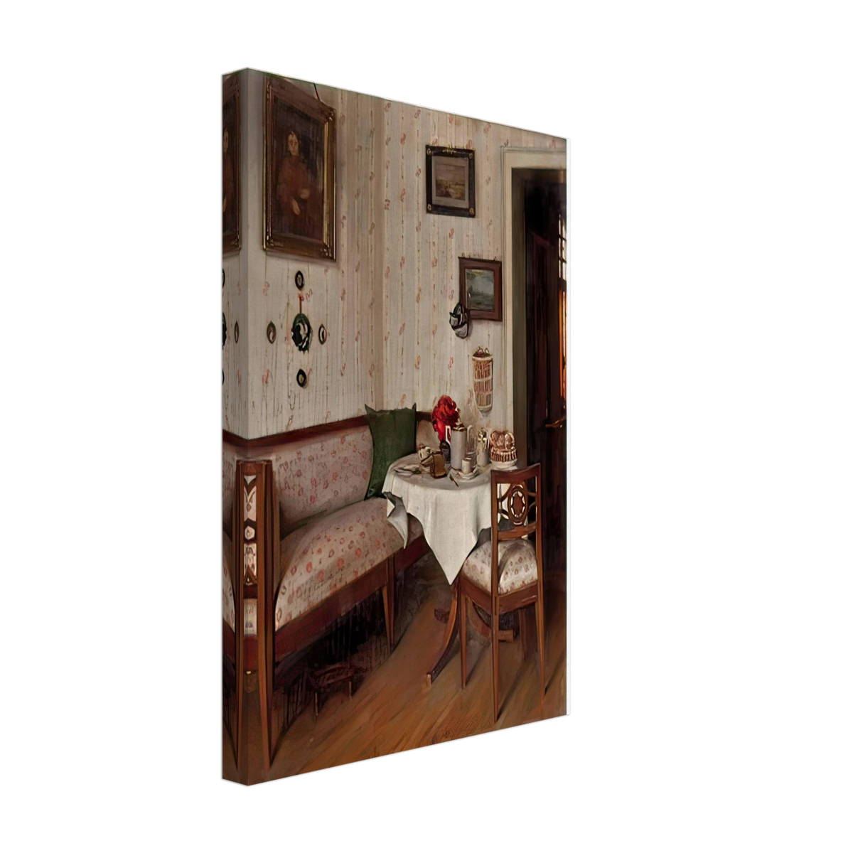 Biedermeier Interior by Hermann Graf, canvas, view 2