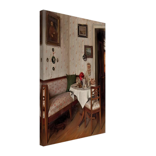 Biedermeier Interior by Hermann Graf, canvas