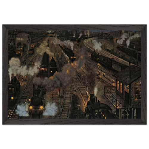 Big City Train Station by Hans Baluschek, framed poster, view 2