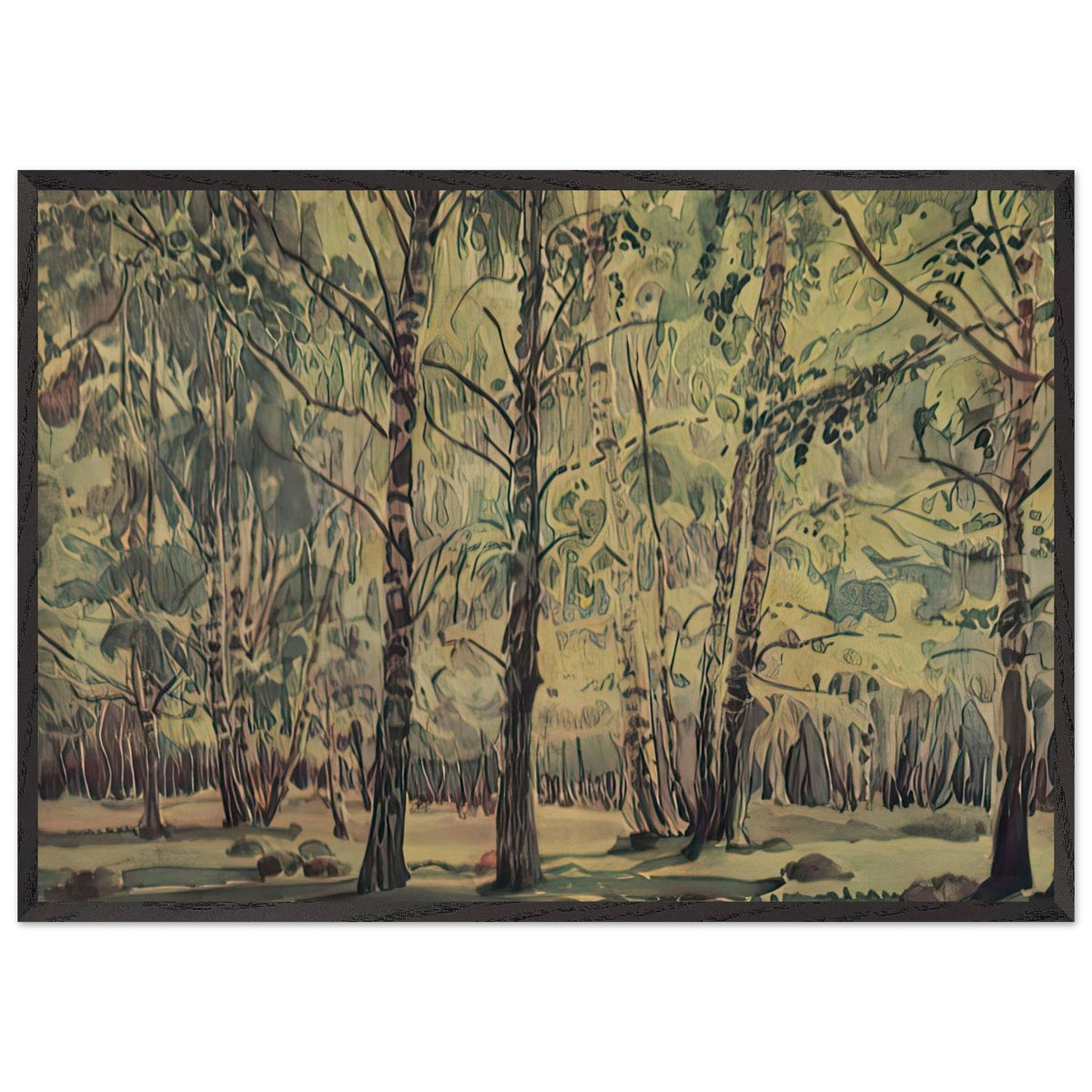 Birch Grove by Konstantin Bogaevsky, framed poster, view 3