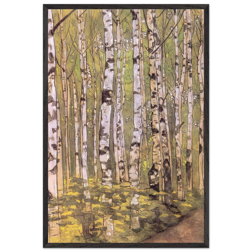 Birches by Nicholas Roerich, framed poster