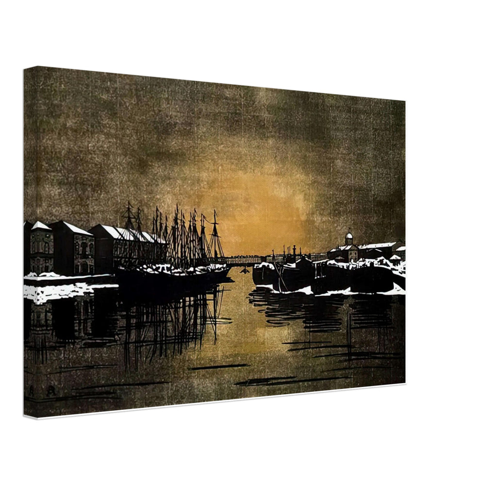 Biron Palace and barges by Anna Ostroumova-Lebedeva, canvas