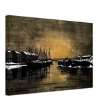 Biron Palace and barges by Anna Ostroumova-Lebedeva, canvas