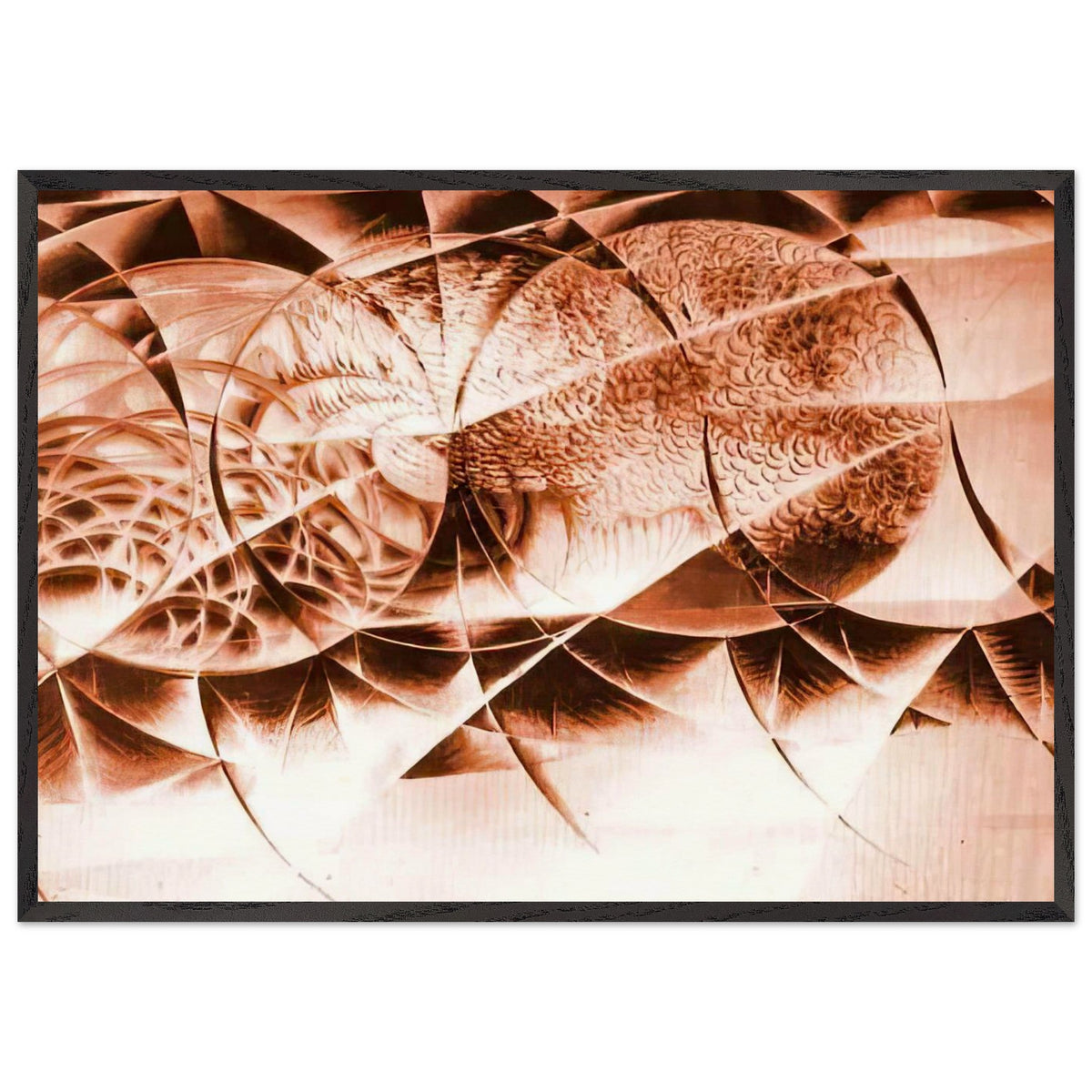 Black and White Futurist Forcefield by Giacomo Balla, framed poster, view 3