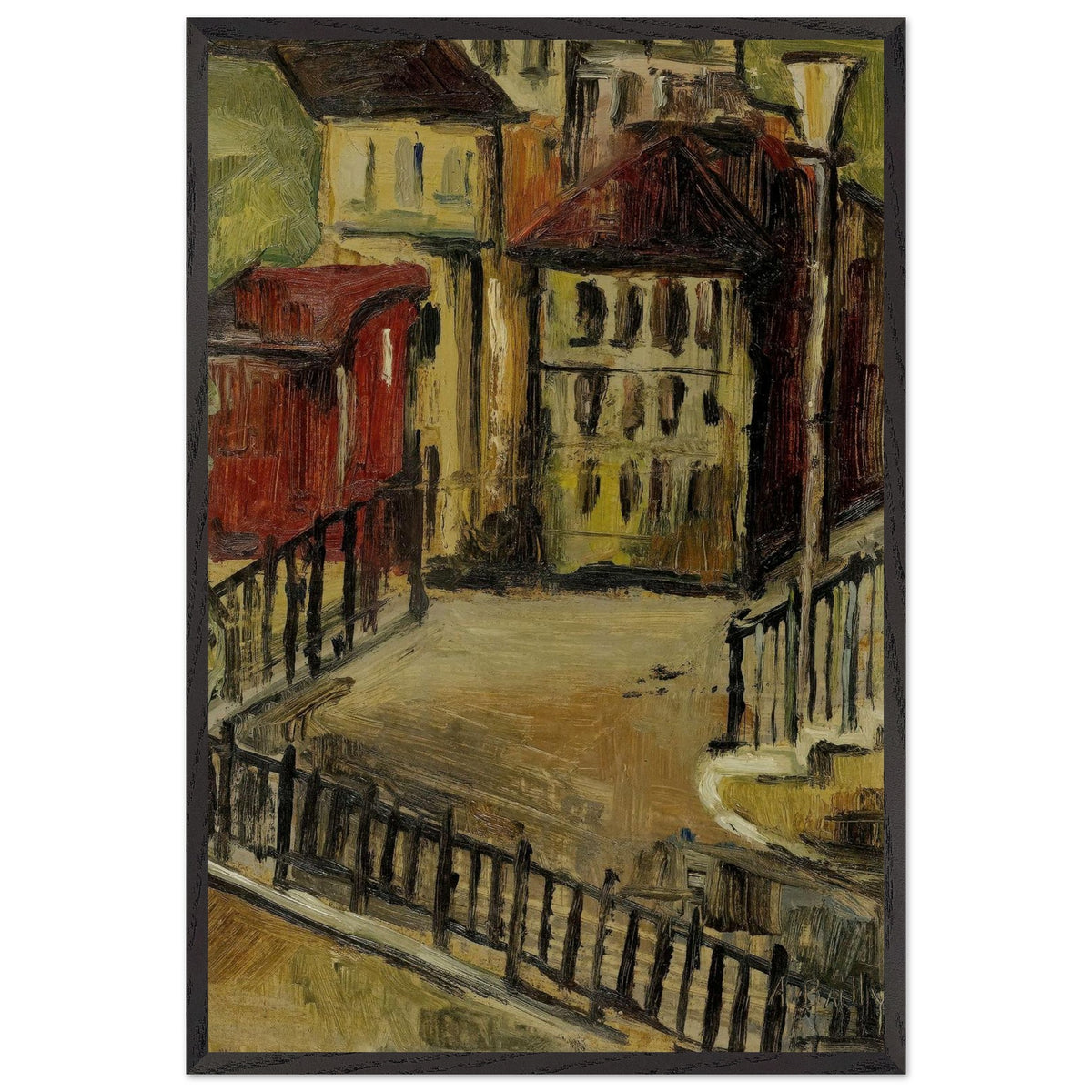 Blick Auf Einen Hinterhof by Alice Bailly, framed poster