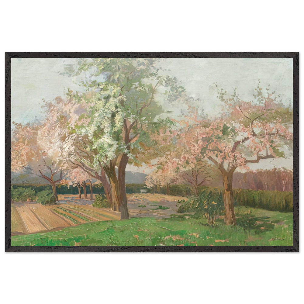 Blooming Cherry Trees by Kimon Loghi, framed poster