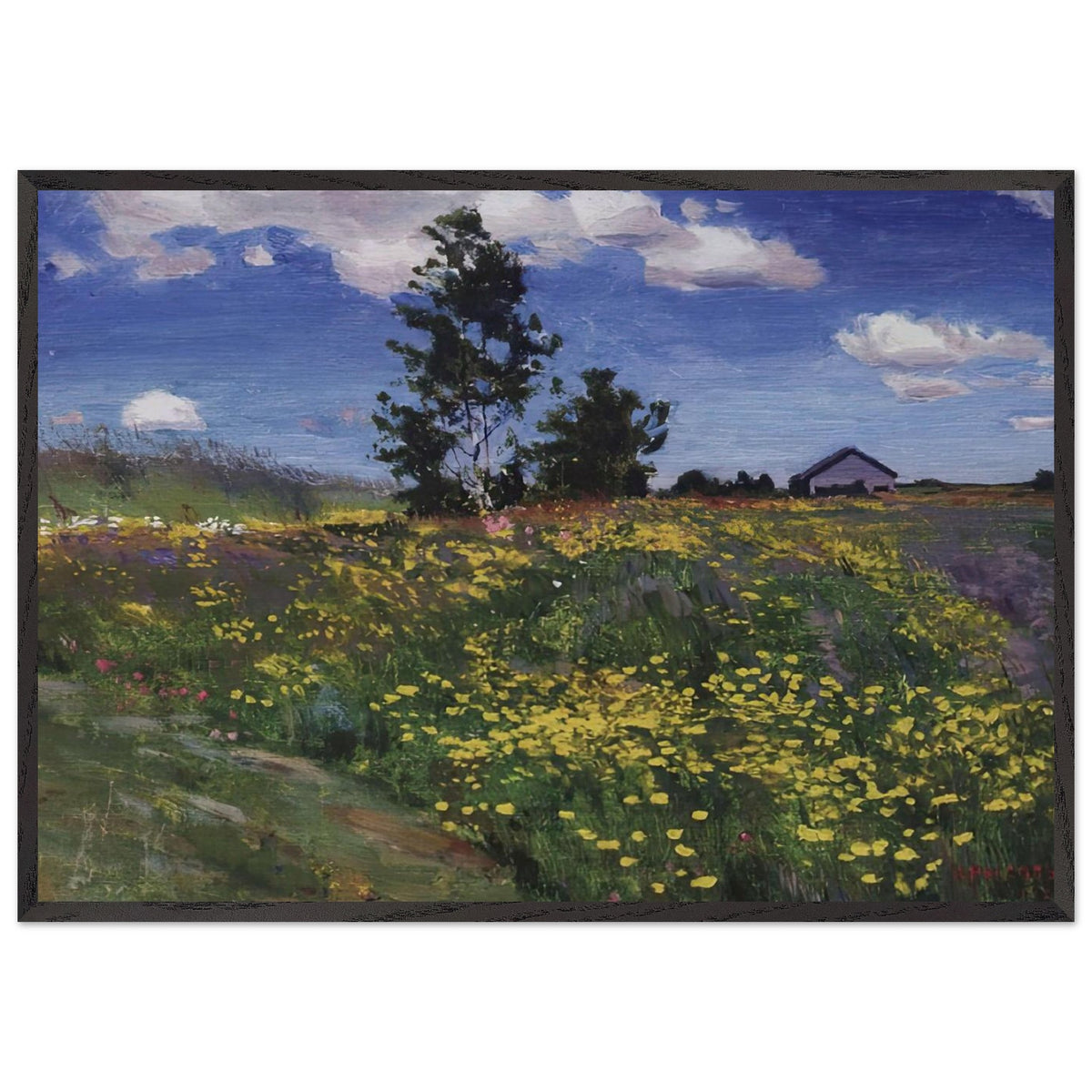 Blooming Meadow by Arkady Rylov, framed poster, view 3
