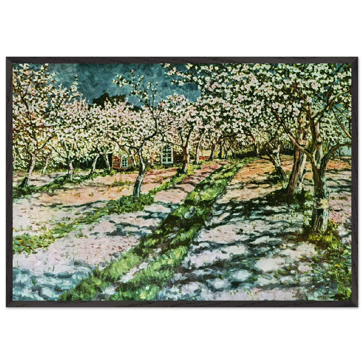 Bloomy Apple Garden by Nikolay Bogdanov-Belsky, framed poster, view 3