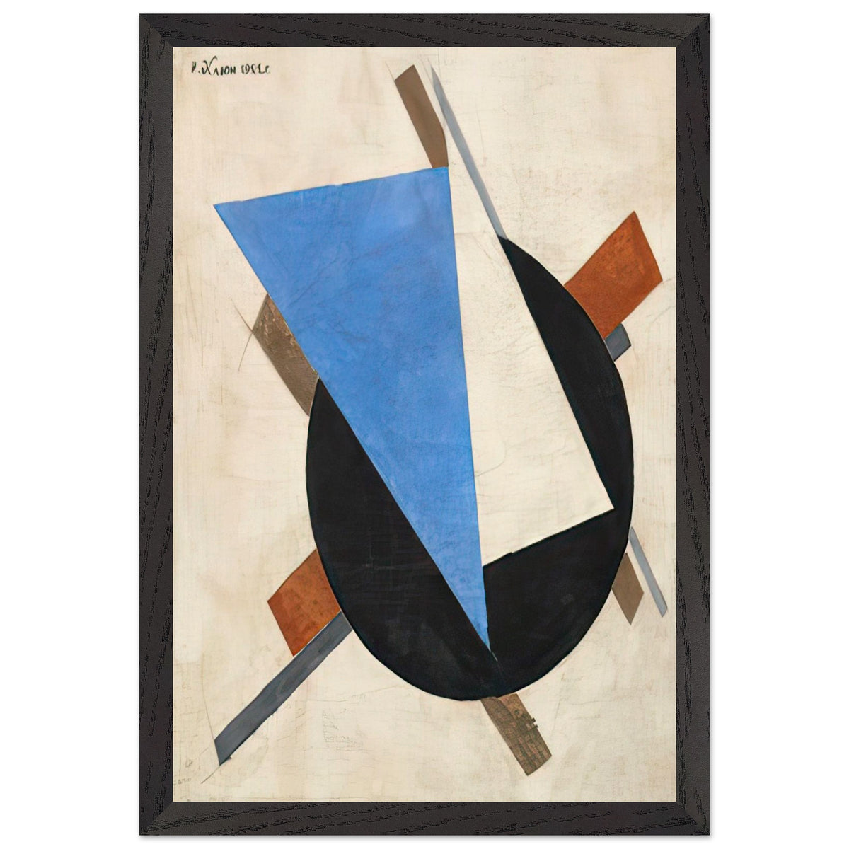 Blue and White Suprematist Composition by Ivan Kliun, framed poster, view 2