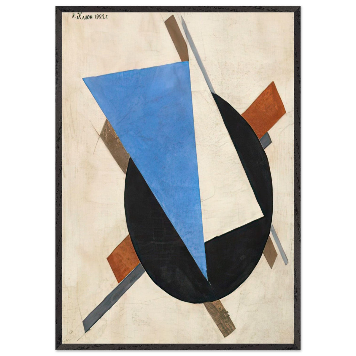 Blue and White Suprematist Composition by Ivan Kliun, framed poster, view 3