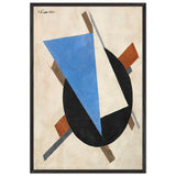 Blue and White Suprematist Composition by Ivan Kliun, framed poster