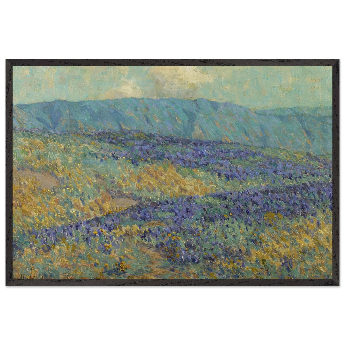 Blue Flowers by Granville Redmond, framed poster