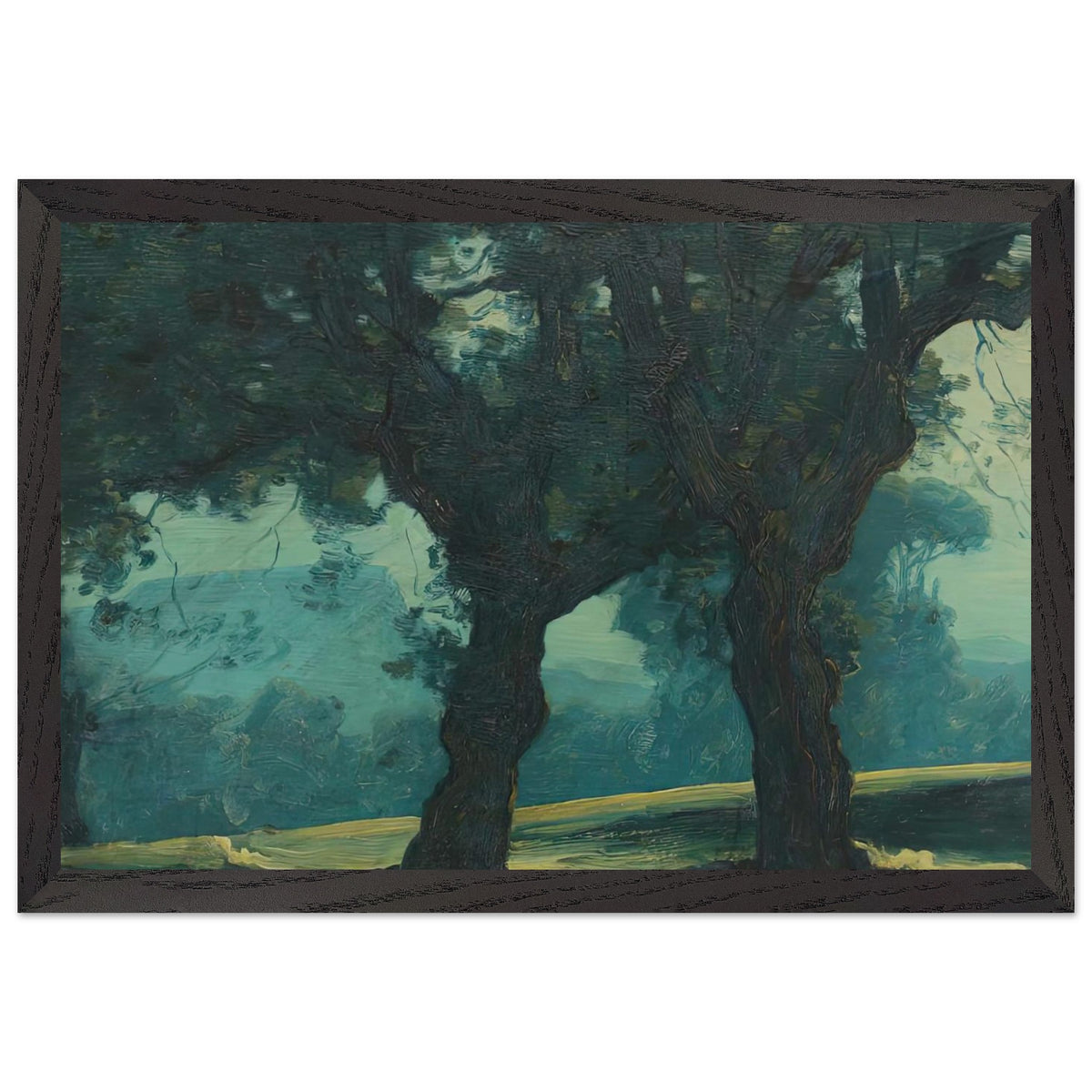 Blue Landscape by Stefan Popescu, framed poster, view 2