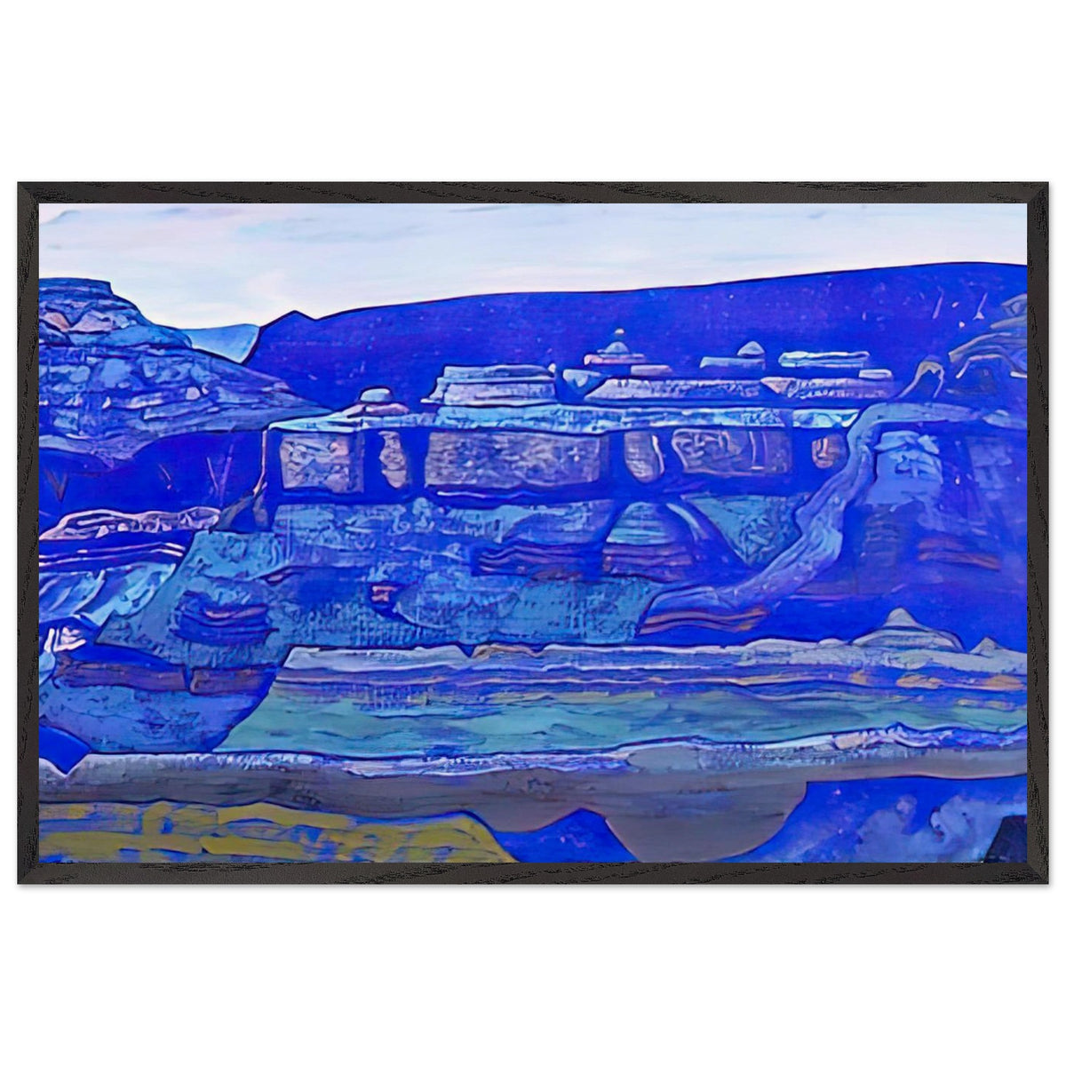 Blue Temples by Nicholas Roerich, framed poster