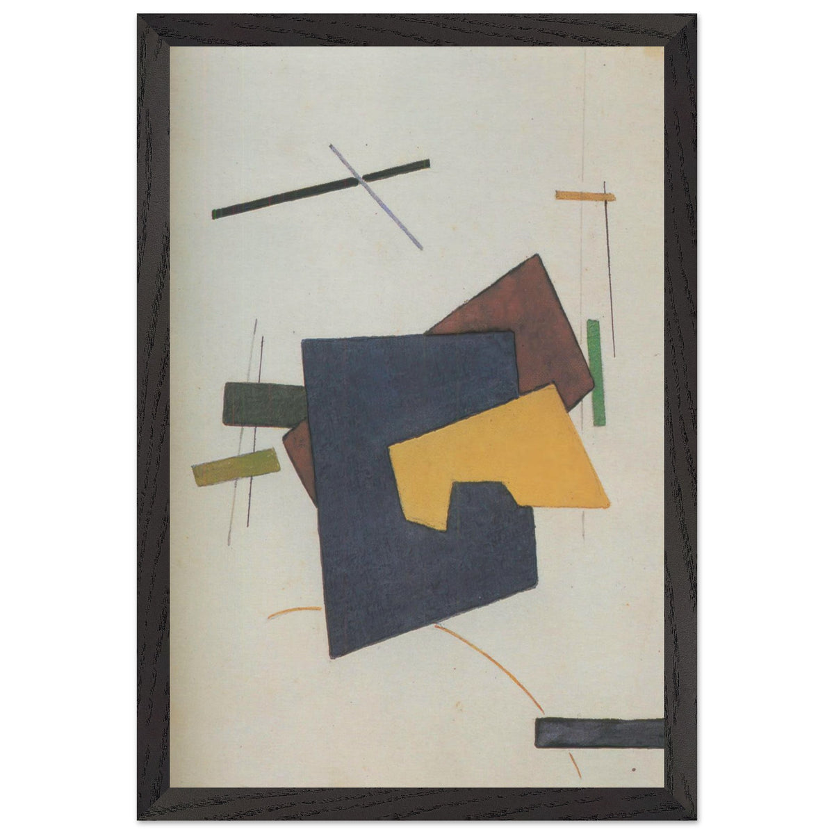 Blue Yellow Suprematist Composition by Ivan Kliun, framed poster, view 2