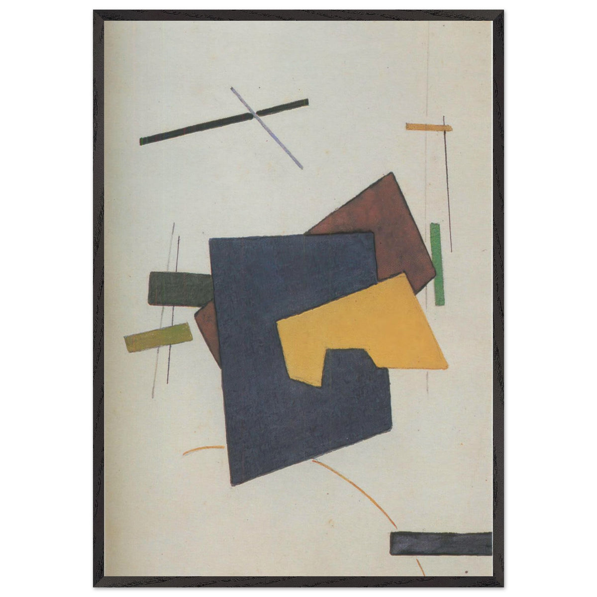 Blue Yellow Suprematist Composition by Ivan Kliun, framed poster, view 3