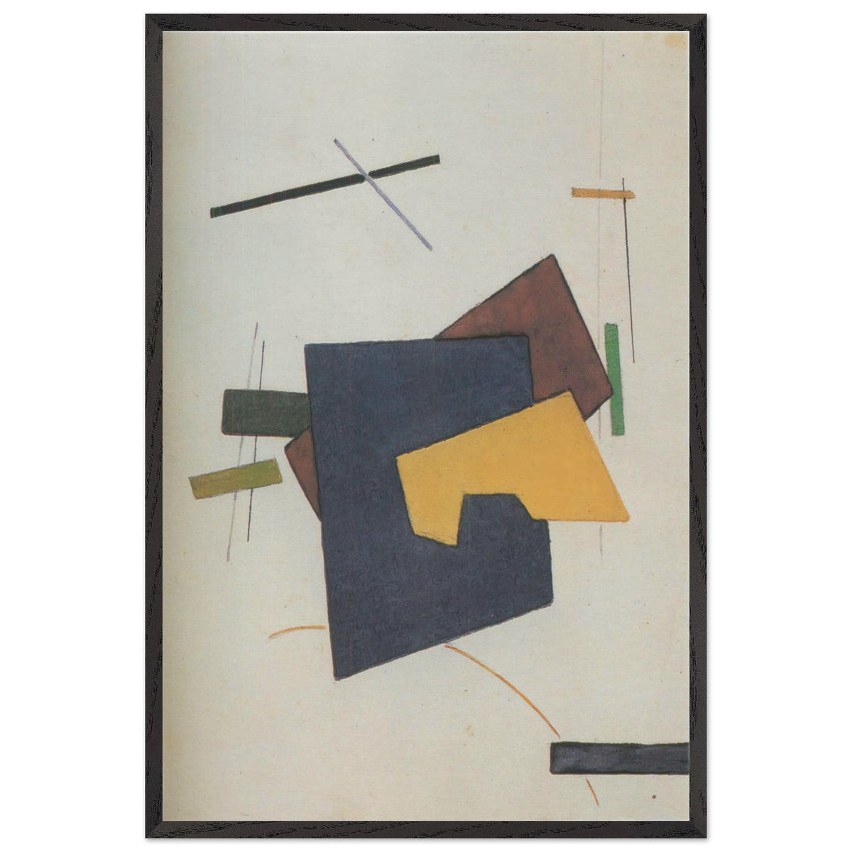 Blue Yellow Suprematist Composition by Ivan Kliun, framed poster
