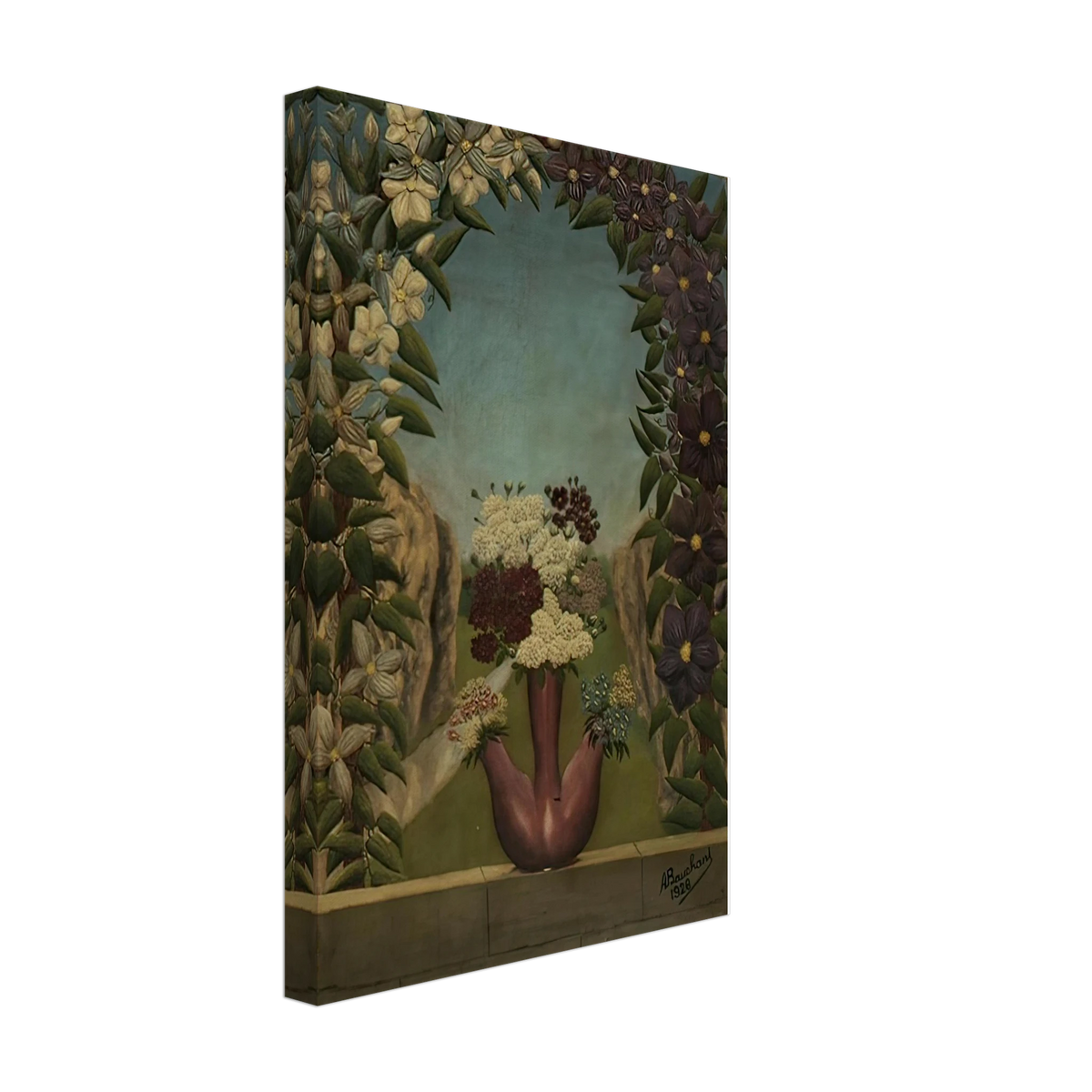 Blumen in Landschaft by Andre Bauchant, canvas, view 2