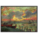 Boats on the Shore by Kimon Loghi, framed poster, view 3