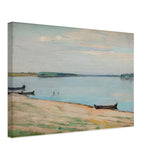 Boats on the Shore of Danube by Constantin Artachino, canvas