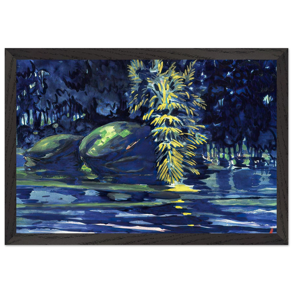 Boulders on a Riverbank by George Luks, framed poster, view 2