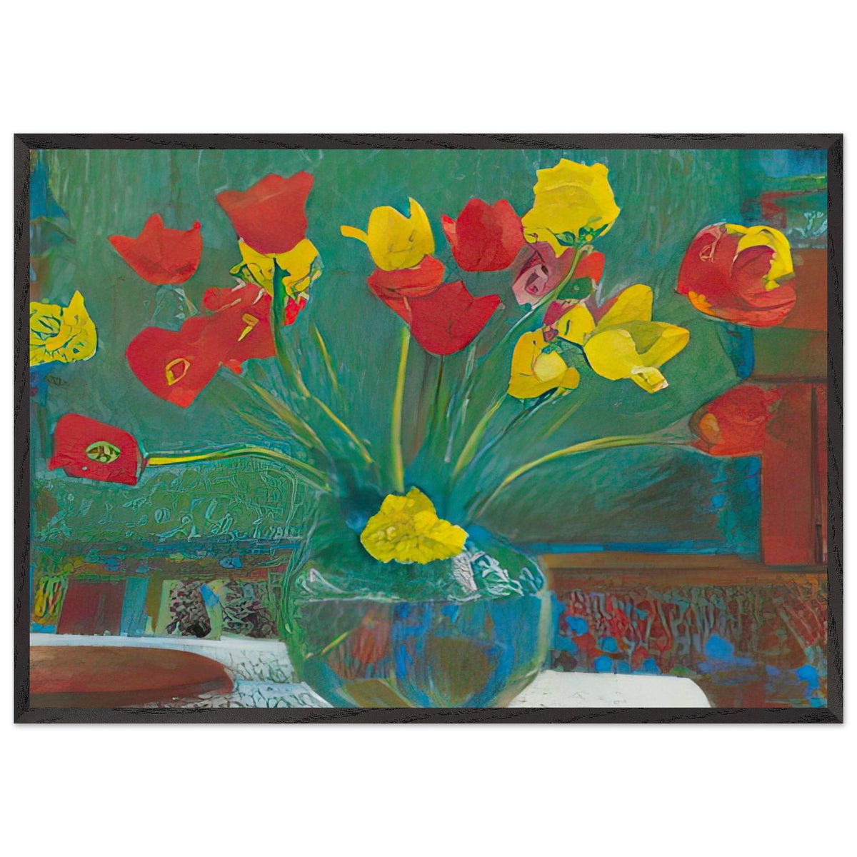 Bouquet of Tulips by Cuno Amiet, framed poster, view 3