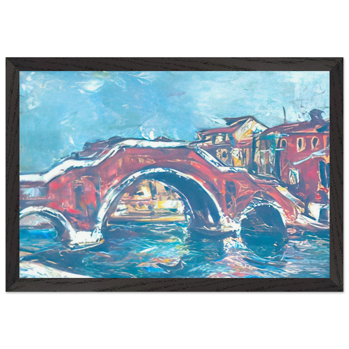 Bridge With Three Arches by Gheorghe Petrascu, framed poster, view 2