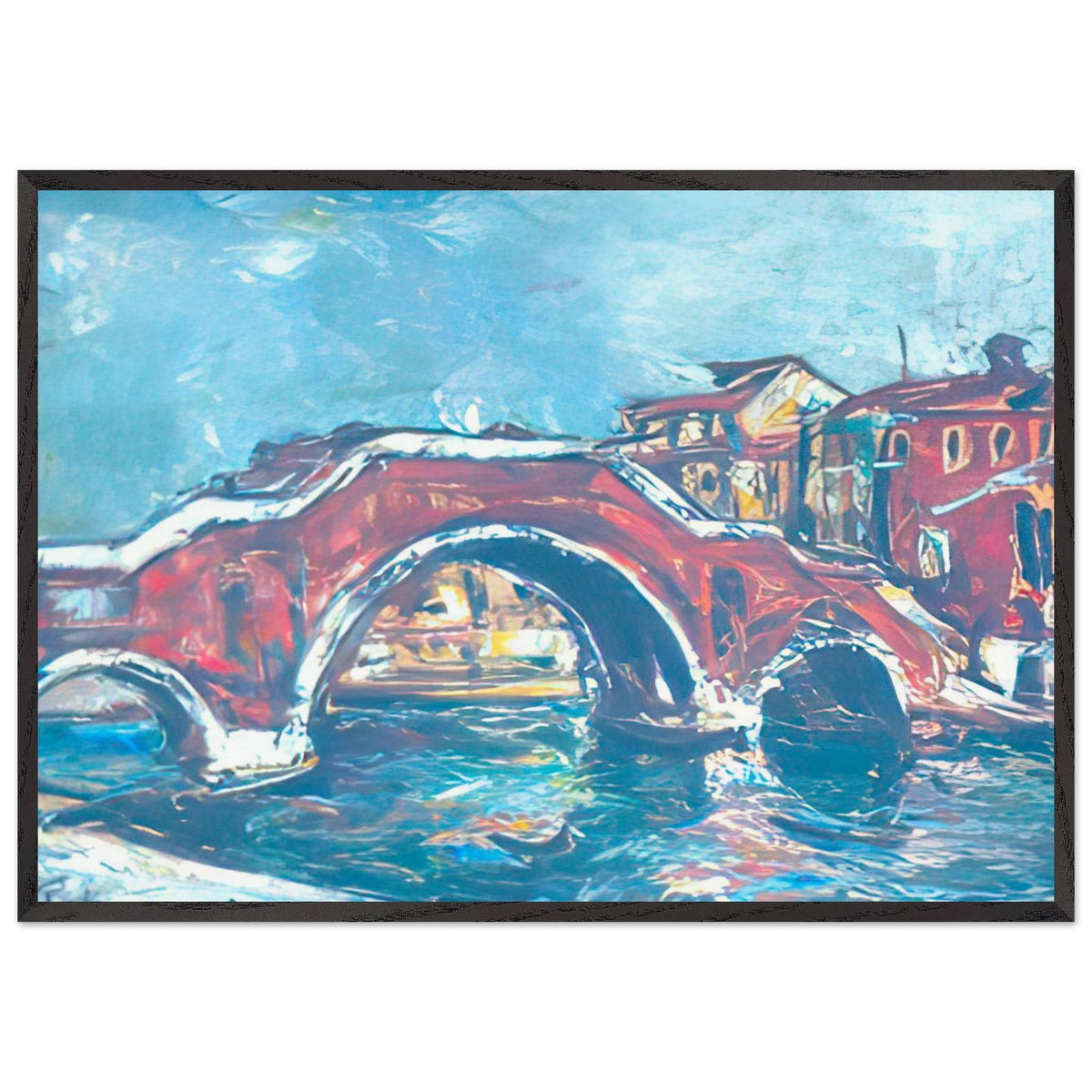 Bridge With Three Arches by Gheorghe Petrascu, framed poster, view 3