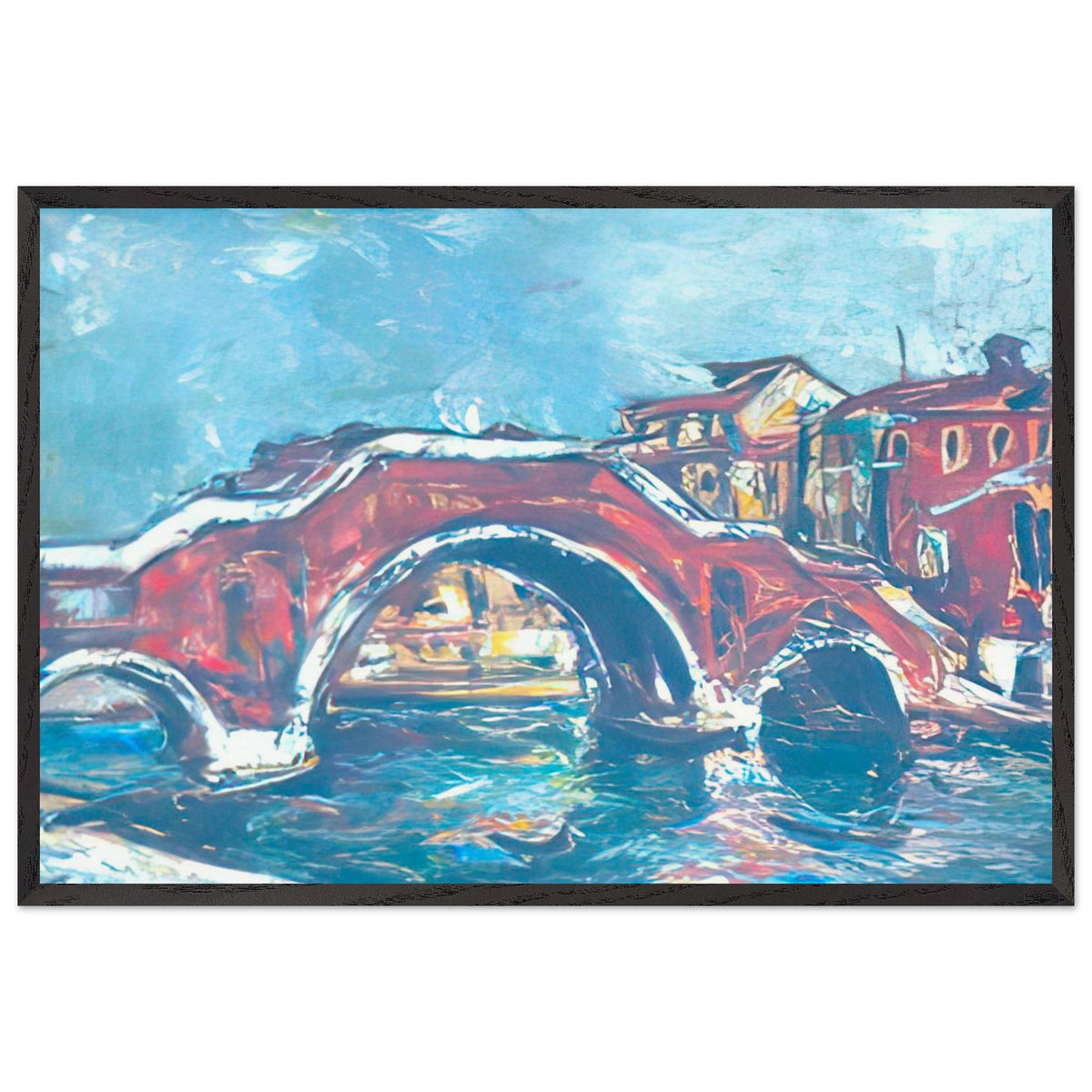 Bridge With Three Arches by Gheorghe Petrascu, framed poster