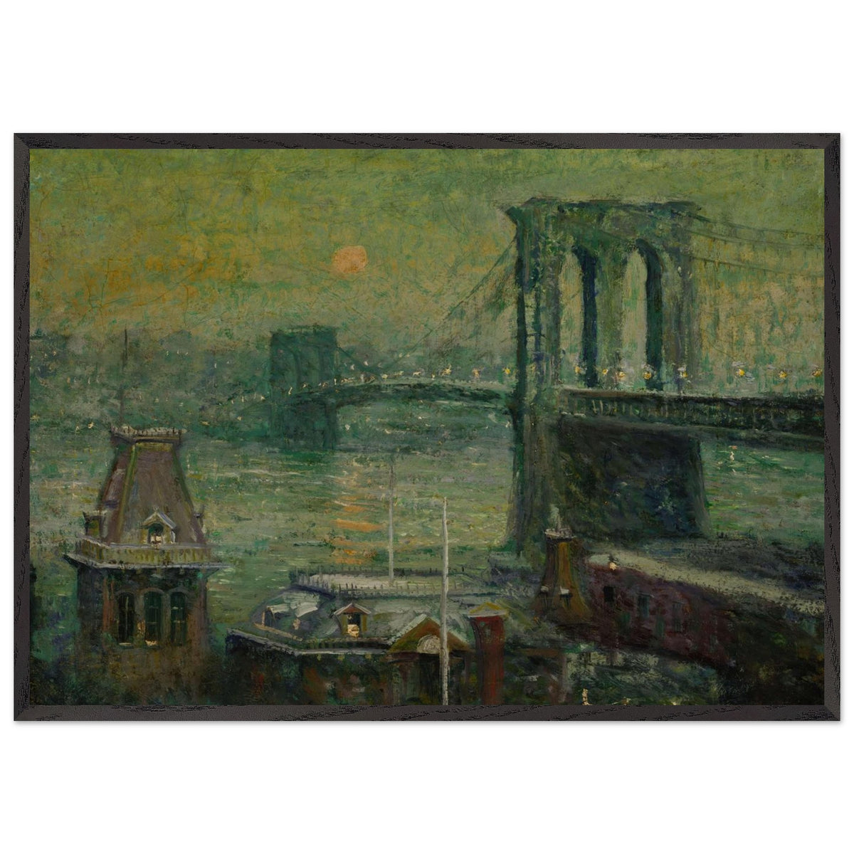 Brooklyn Bridge by Ernest Lawson, framed poster, view 3