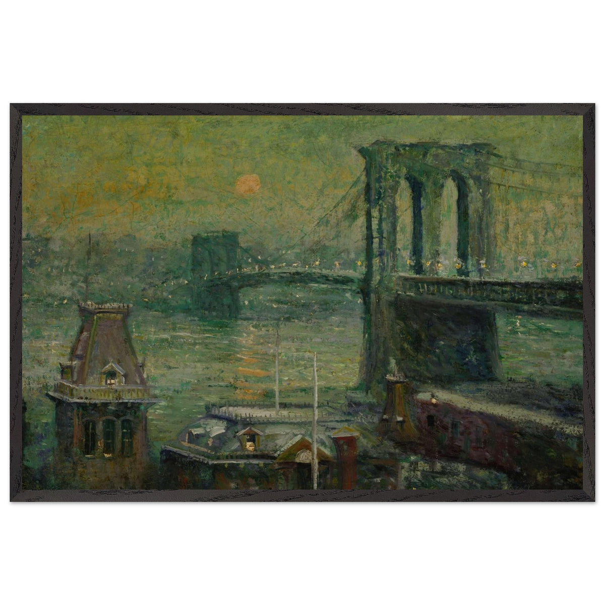 Brooklyn Bridge by Ernest Lawson, framed poster
