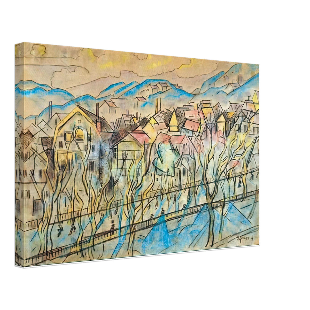 Budai Hegyek by Scheiber Hugó, canvas